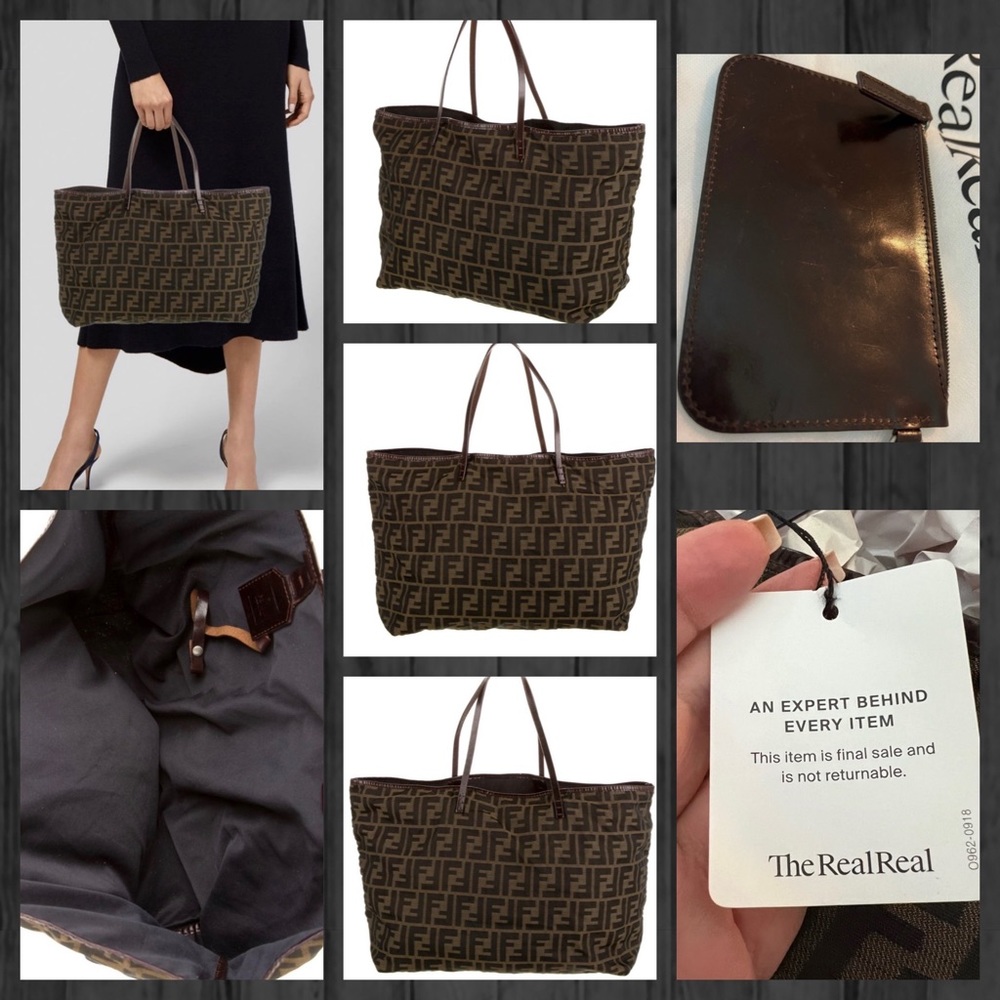 Vintage Fendi Zucca Tote with Pouch